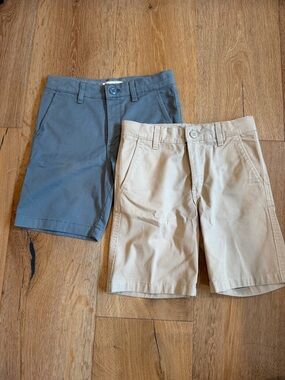 Zara Boys Chino Shorts in Blue-Gray and Khaki